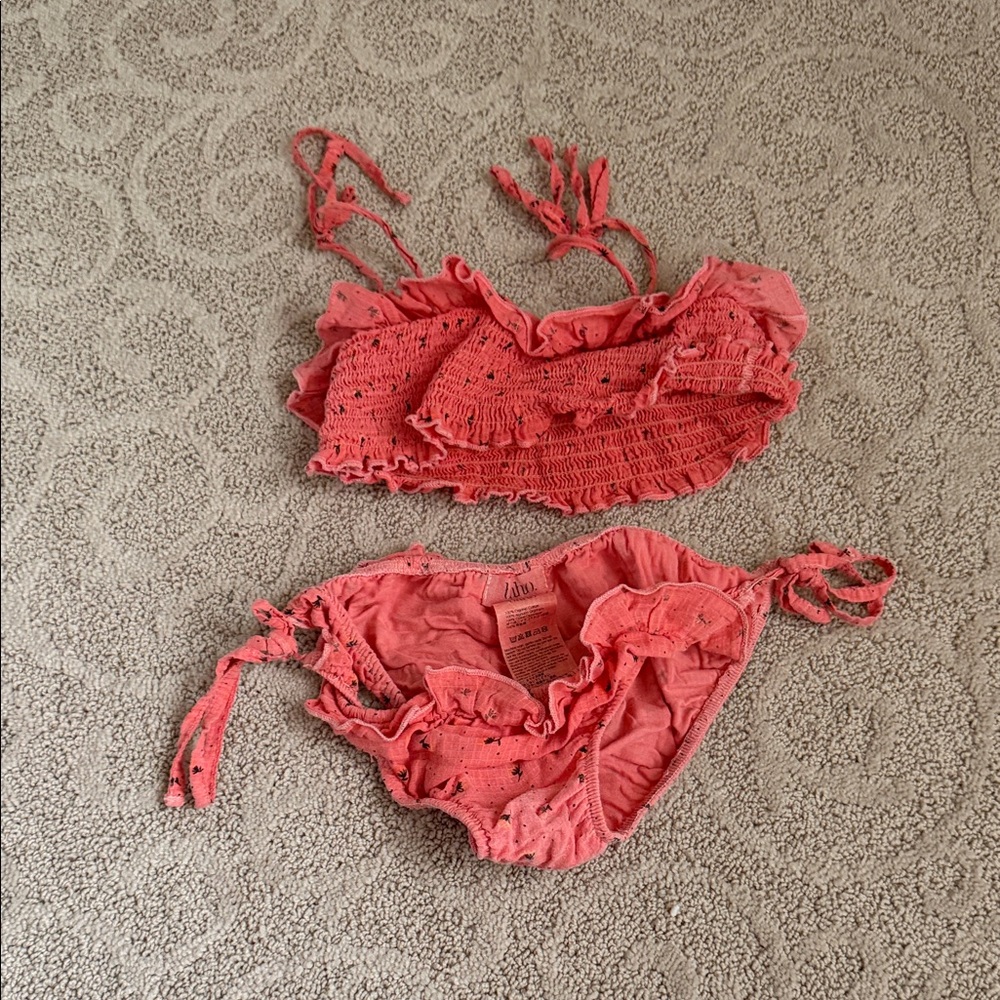 Kids Coral Bikini Set